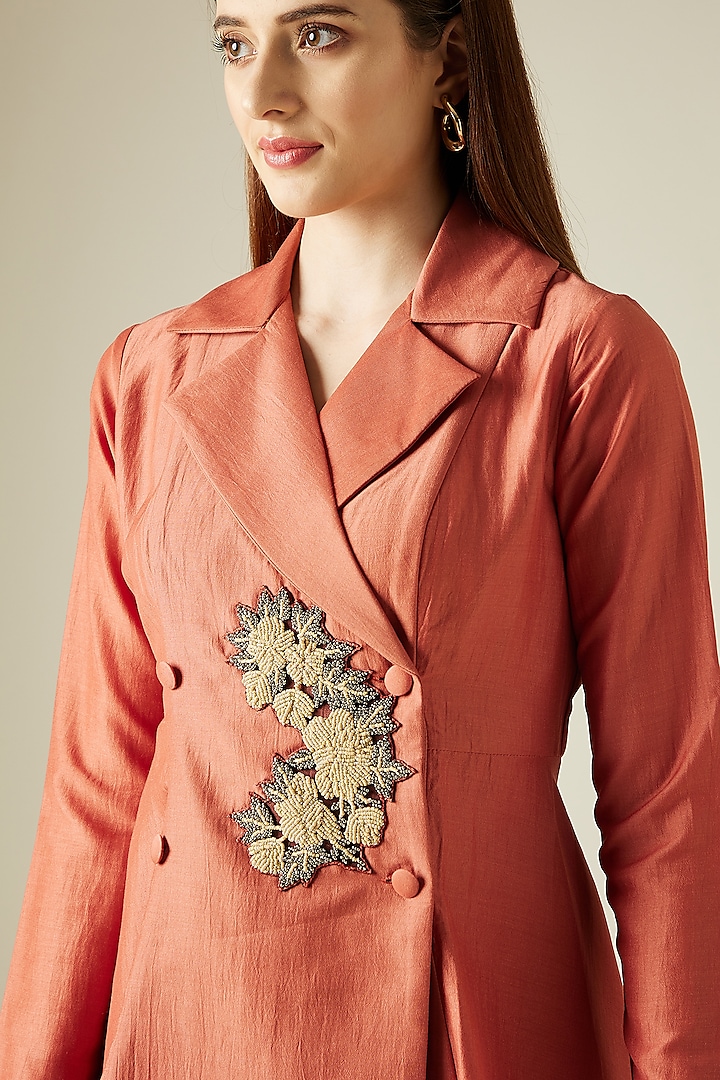 Orange Cotton Silk Kurta Set by Aakaar at Pernia's Pop Up Shop