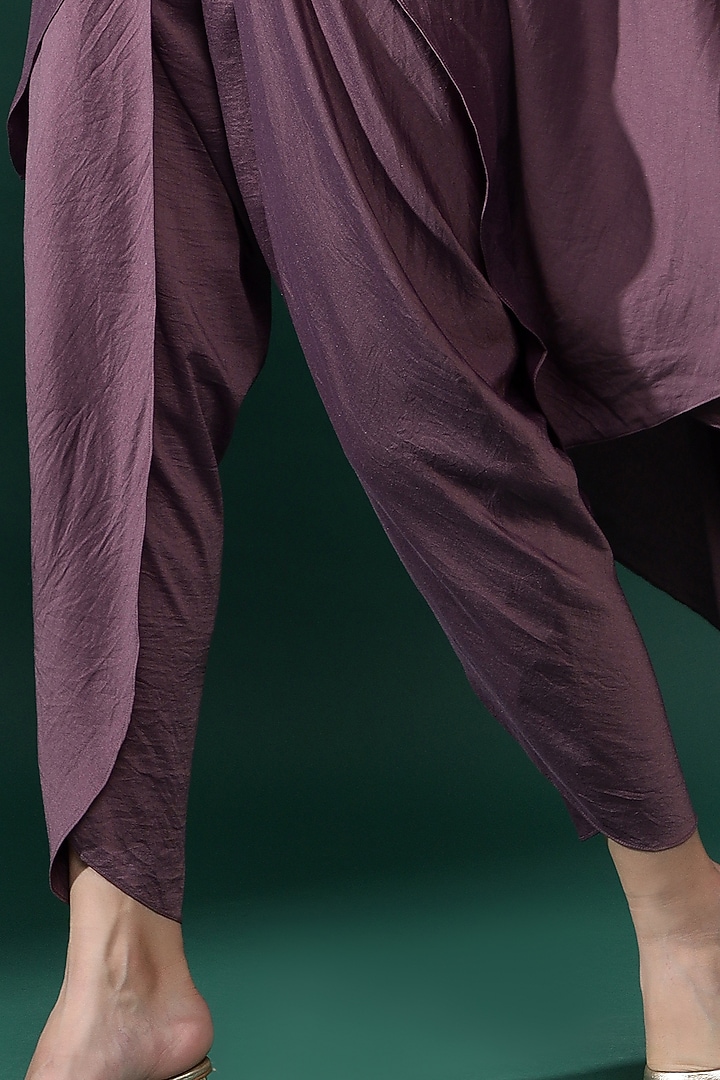 Purple Cotton Silk Sequins Embellished Tunic Set by Aakaar at Pernia's Pop Up Shop