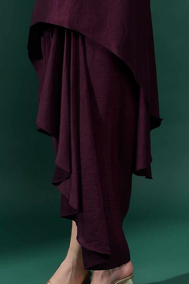 Purple Cotton Silk Sequins Embellished Tunic Set by Aakaar at Pernia's Pop Up Shop
