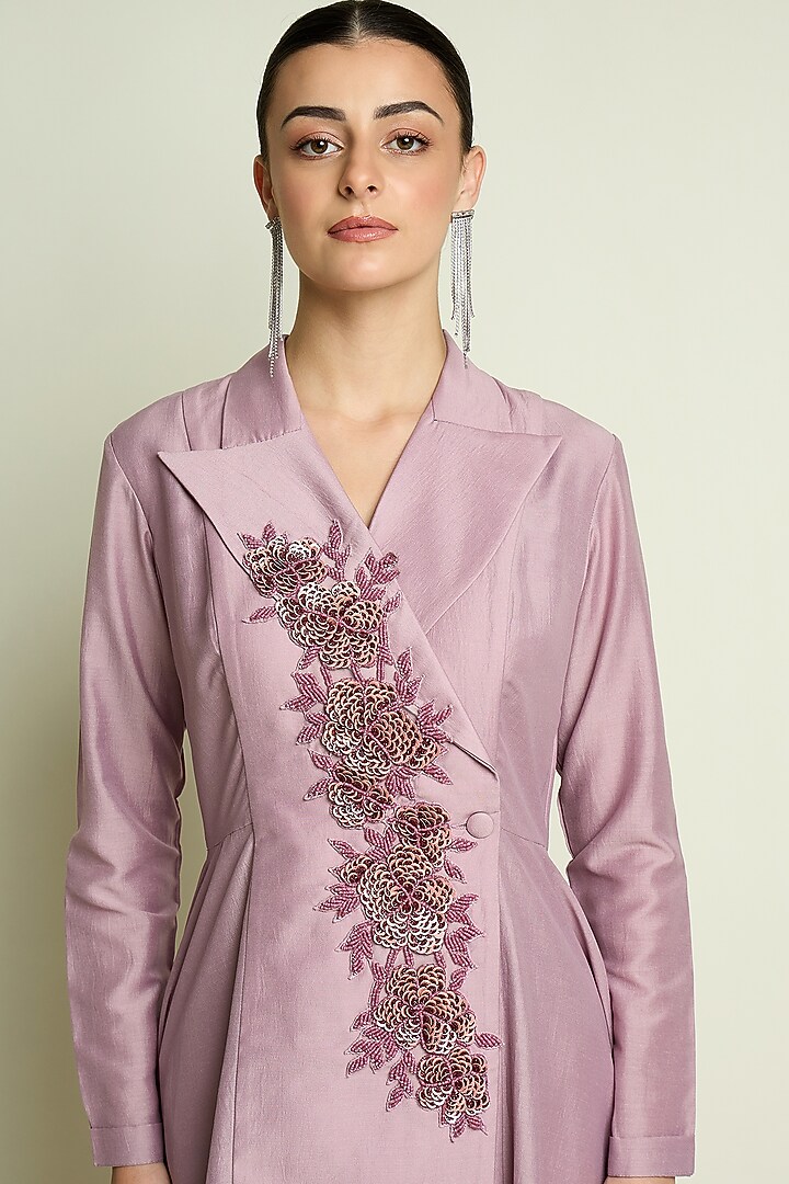 Lilac Cotton Silk Handkerchief Pant Set by Aakaar at Pernia's Pop Up Shop