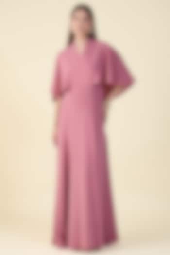 Blossom Pink Moss Crepe Maxi Summer Dress by Aakaar at Pernia's Pop Up Shop