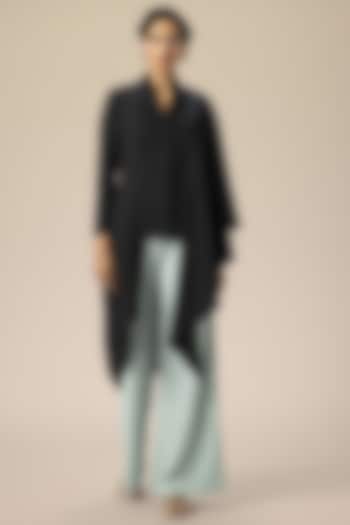 Black Draped Blazer Tunic by Aakaar at Pernia's Pop Up Shop