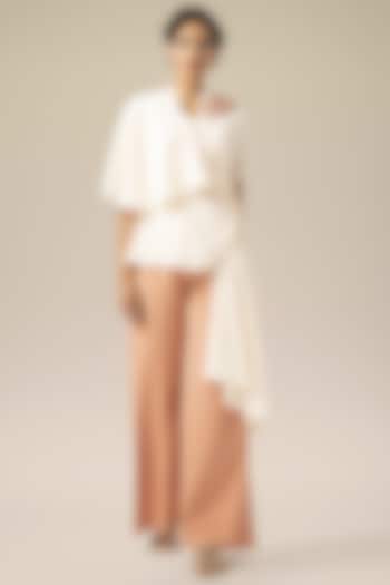 Vanilla Moss Crepe Wrap Tunic by Aakaar at Pernia's Pop Up Shop