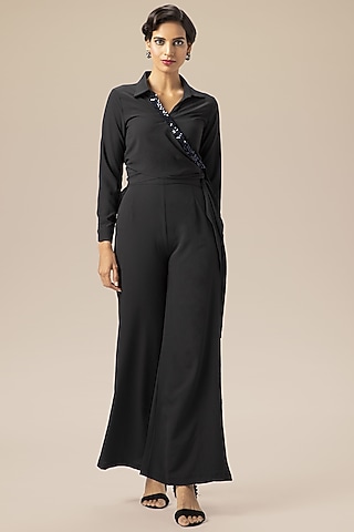 Black Wrap Shirt by Aakaar