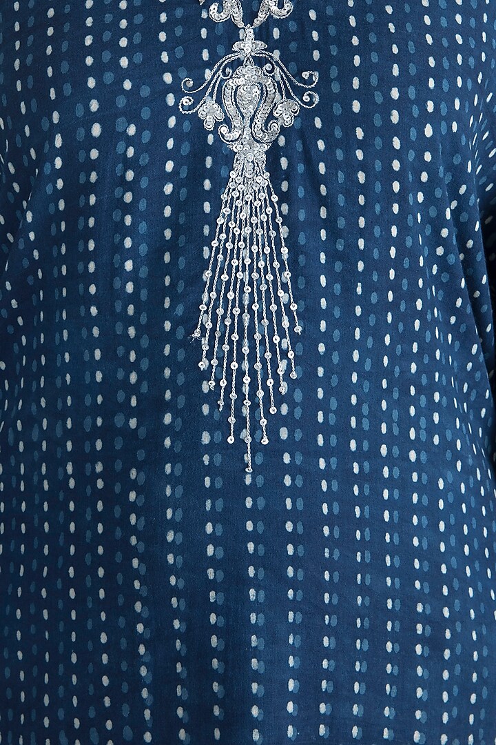 Indigo Blue Cotton Printed Kaftan
For Girls by Akashi- Kids at Pernia's Pop Up Shop