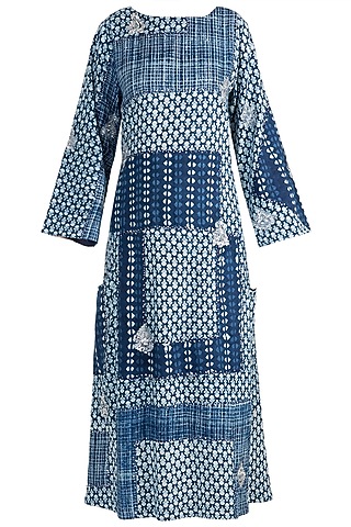 Indigo Blue Cotton Kaftan

 For Girls by Akashi- Kids