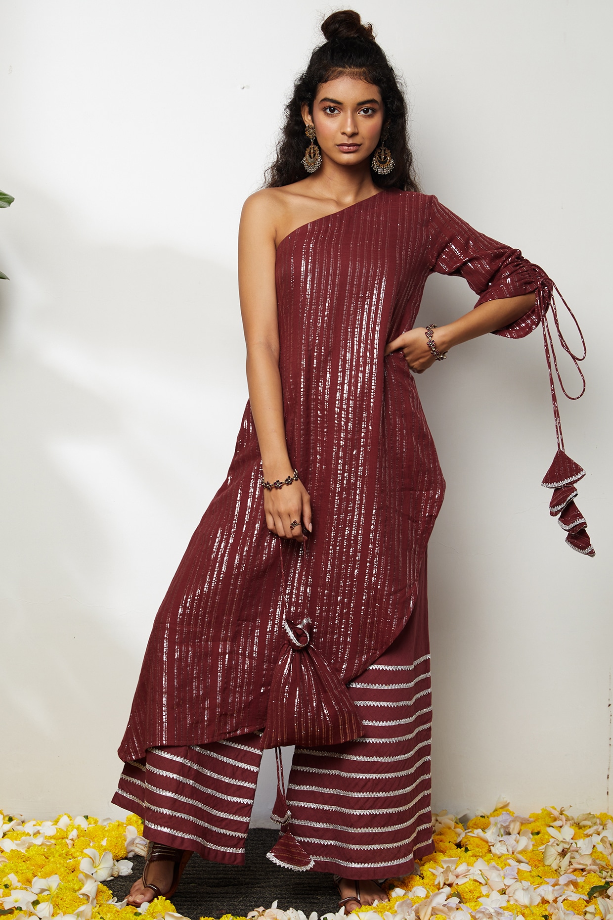 MABISH by Sonal Jain One Shoulder Printed A-Line Ethnic Dress - Absolutely  Desi