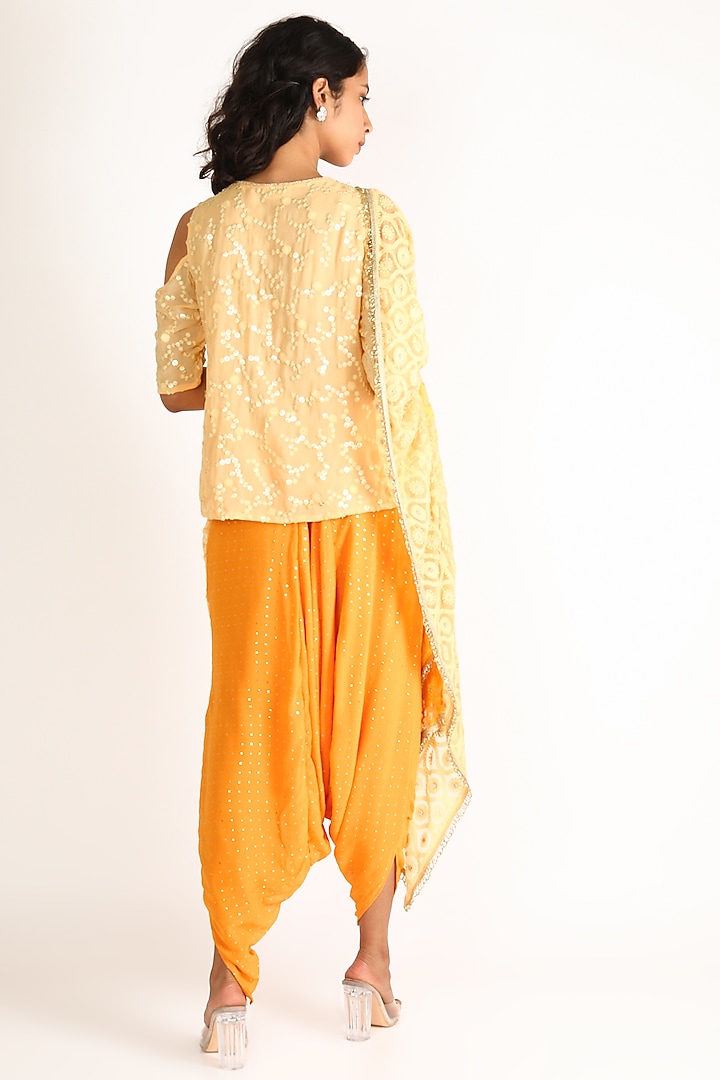 Yellow Embroidered Kurta Set by Aneekha Designs at Pernia's Pop Up Shop