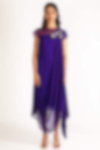 Purple Sequins Embroidered Dress by Aneekha Designs