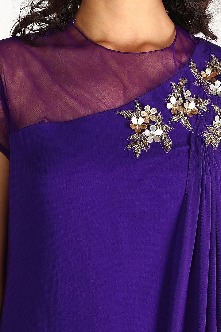 Purple Sequins Embroidered Dress by Aneekha Designs at Pernia's Pop Up Shop