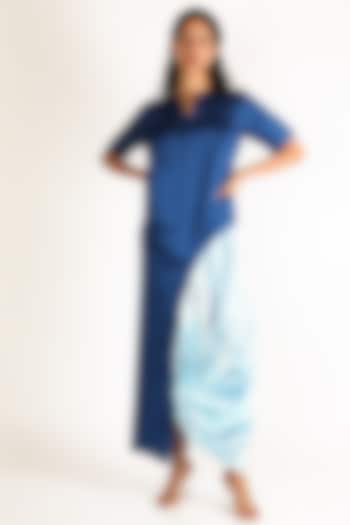Indigo Blue Tie & Dye Skirt Set by Aneekha Designs