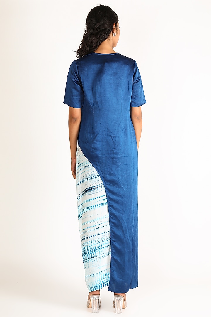 Indigo Blue Tie & Dye Skirt Set by Aneekha Designs at Pernia's Pop Up Shop