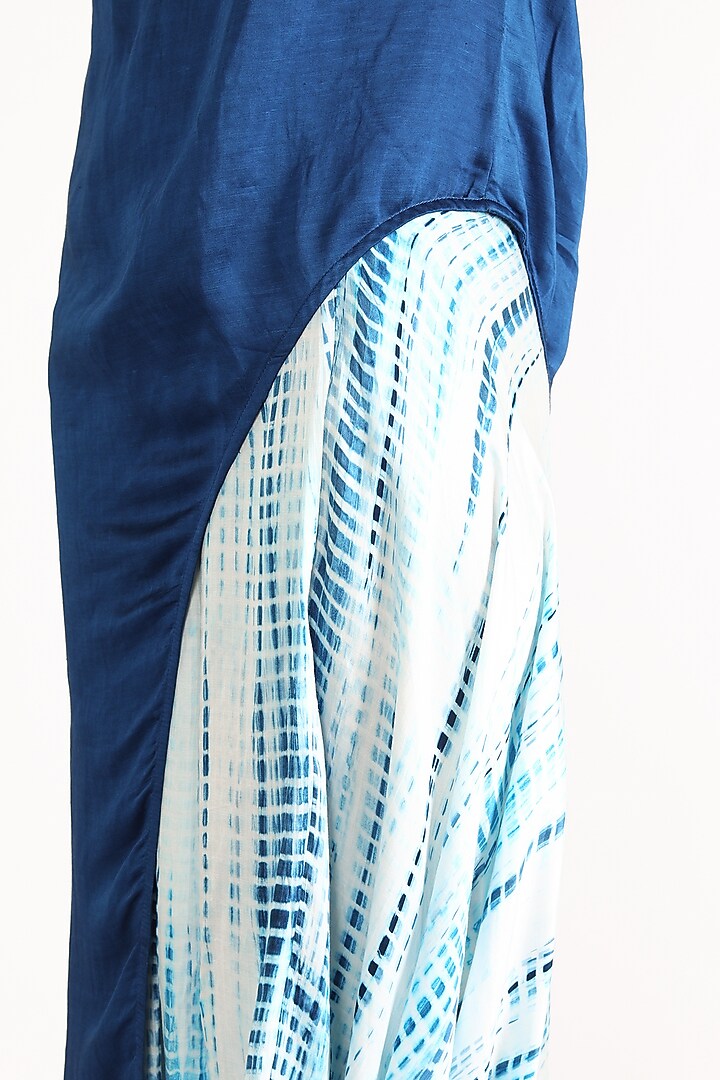 Indigo Blue Tie & Dye Skirt Set by Aneekha Designs at Pernia's Pop Up Shop