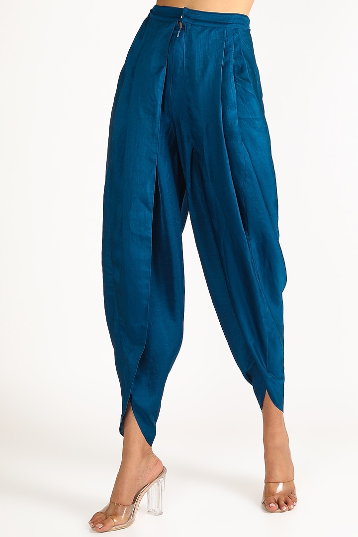 Cobalt Blue Embroidered Kurta Set by Aneekha Designs at Pernia's Pop Up Shop