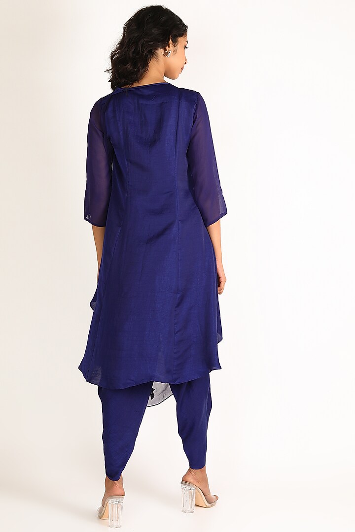 Ink Blue Embroidered Kurta Set by Aneekha Designs at Pernia's Pop Up Shop