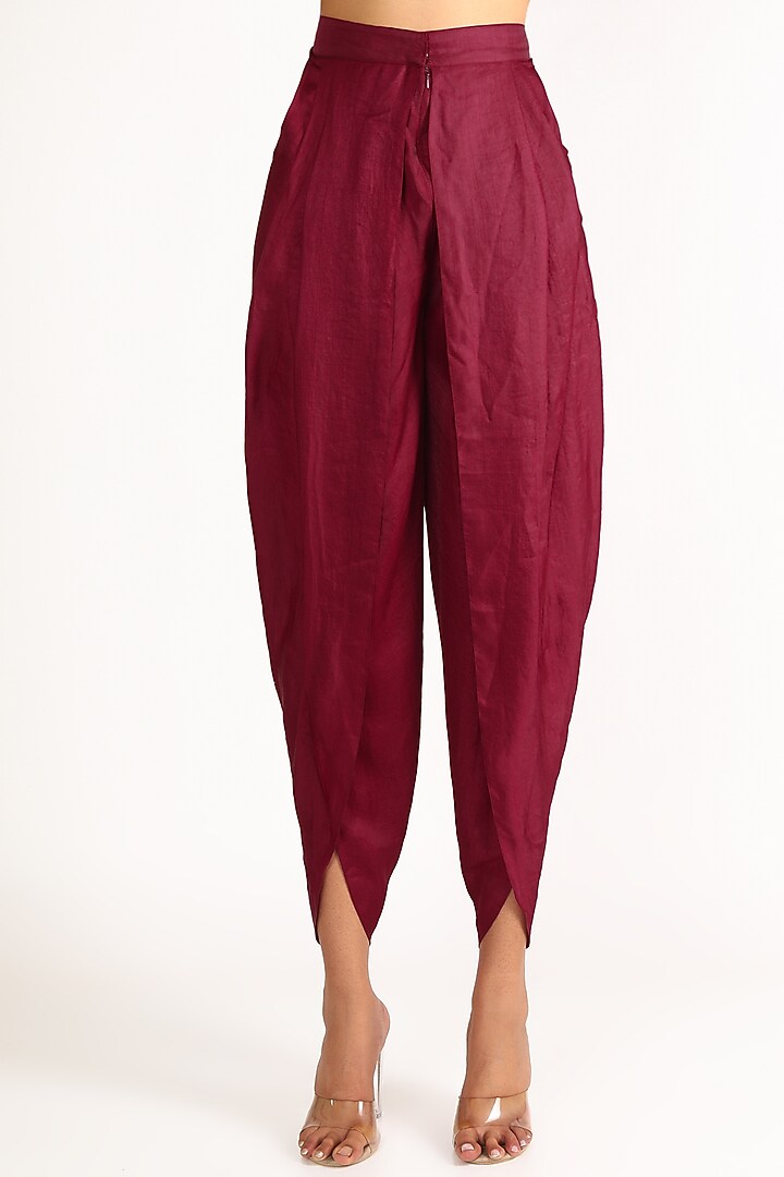 Wine Embroidered Kurta Set by Aneekha Designs at Pernia's Pop Up Shop