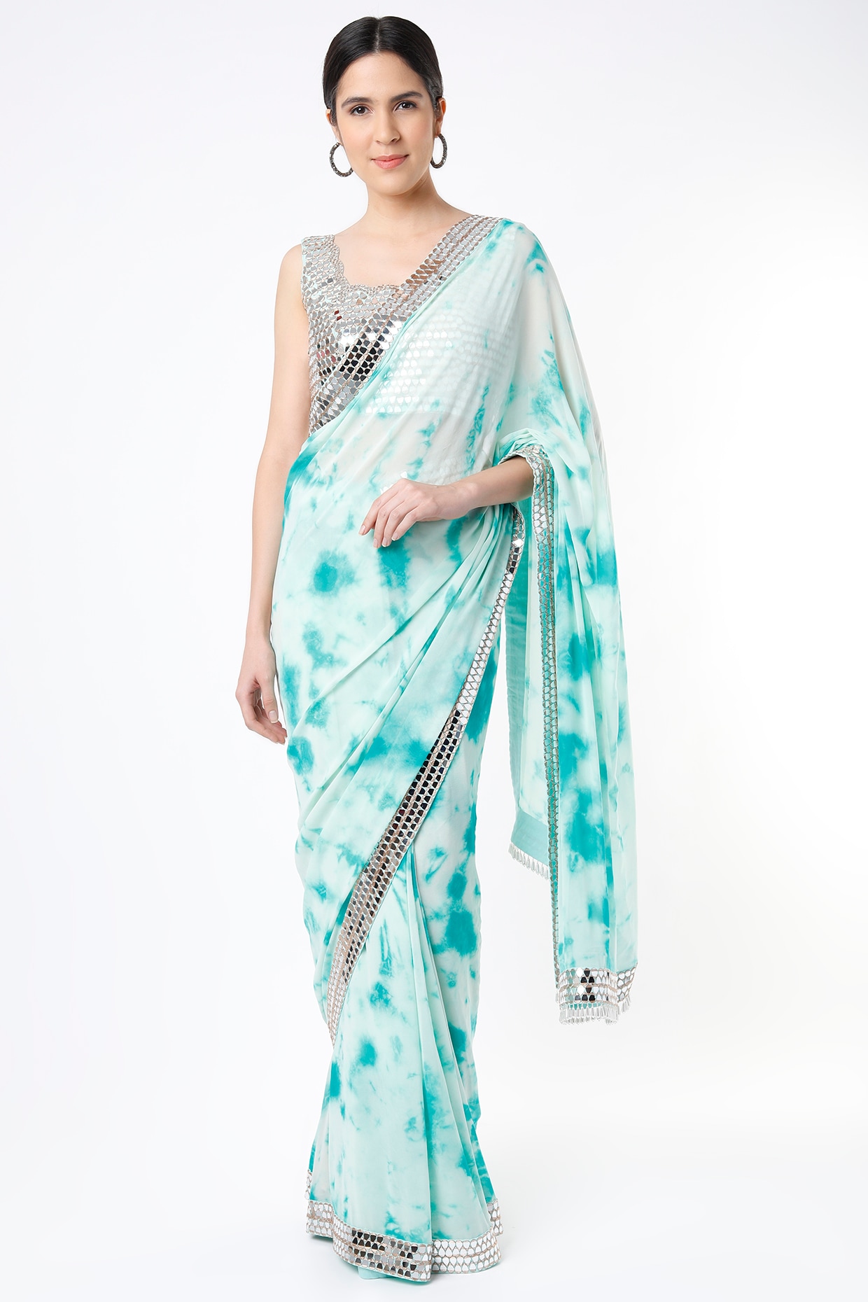 Hand Embroidery Organza Sarees Online In India | Singhania's