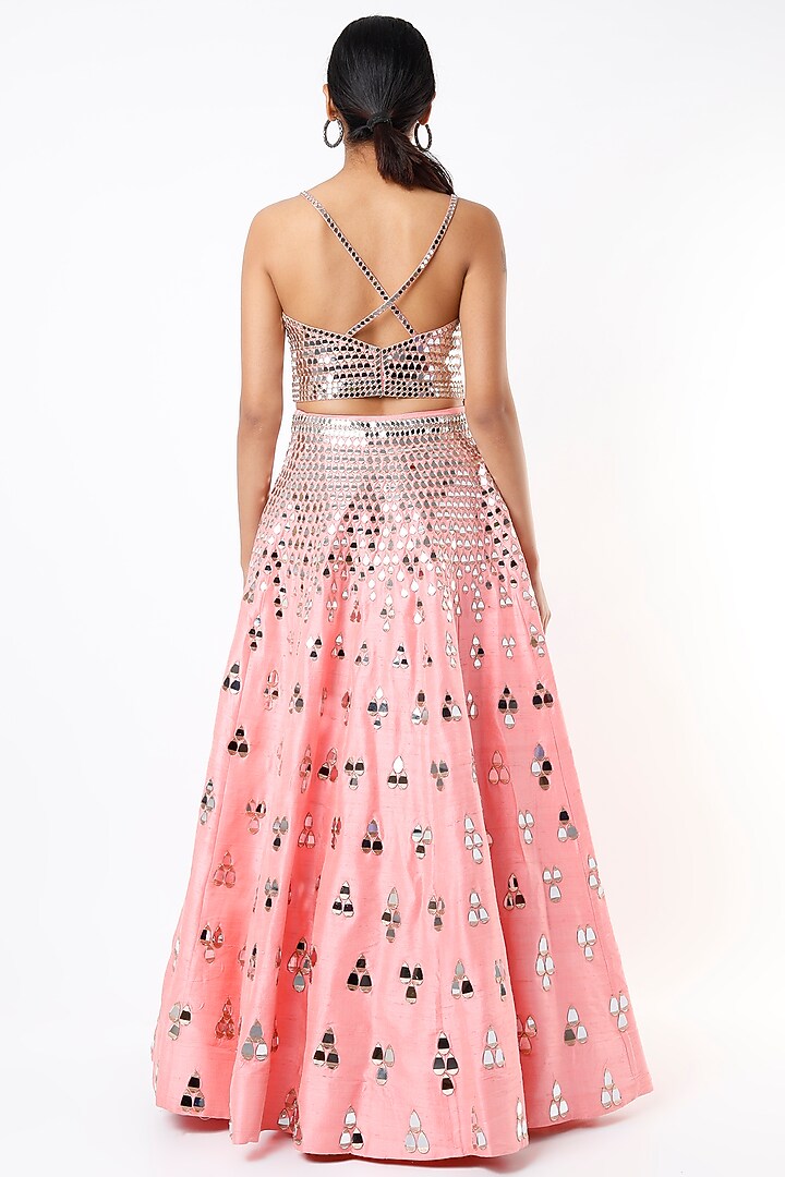 Peach Embellished Bridal Lehenga Set by Akanksha Gajria at Pernia's Pop Up Shop