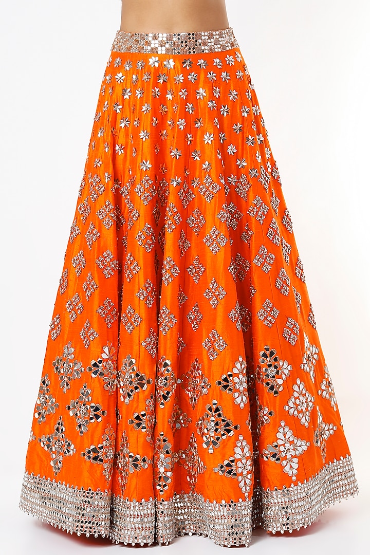 Orange Embellished Bridal Lehenga Set by Akanksha Gajria at Pernia's Pop Up Shop
