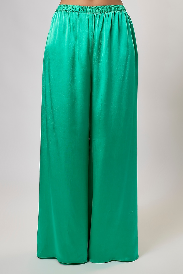 Turquoise Satin Silk Hand Embroidered Kaftan Set by Akanksha Gajria at Pernia's Pop Up Shop