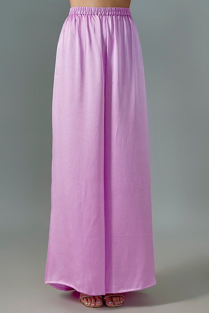 Lilac Pure Satin Silk Bead Embroidered Kurta Set by Akanksha Gajria at Pernia's Pop Up Shop