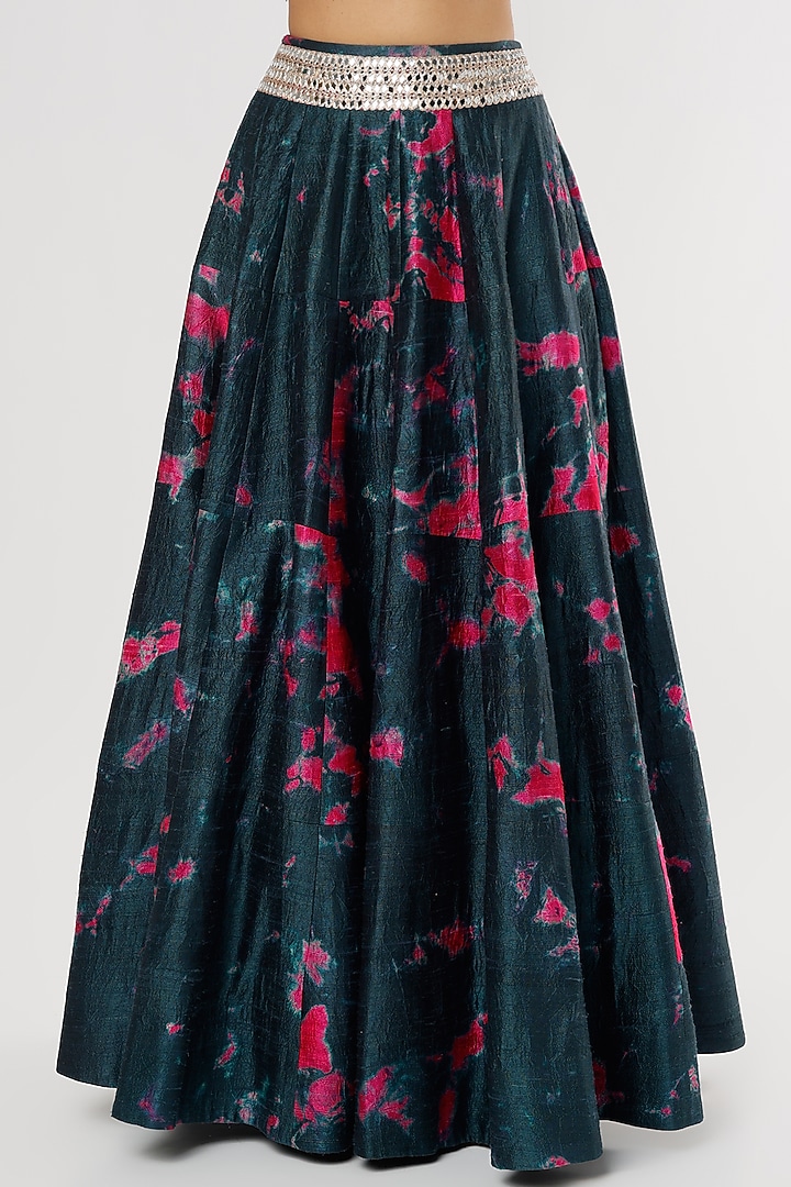 Cobalt Blue Printed Wedding Lehenga Set by Akanksha Gajria at Pernia's Pop Up Shop