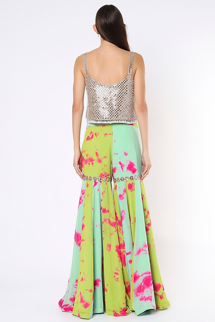 Multi-Colored Printed Gharara Set by Akanksha Gajria at Pernia's Pop Up Shop