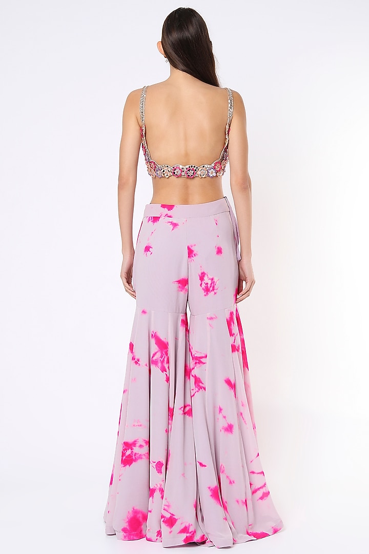 Mauve Printed Gharara Set by Akanksha Gajria at Pernia's Pop Up Shop