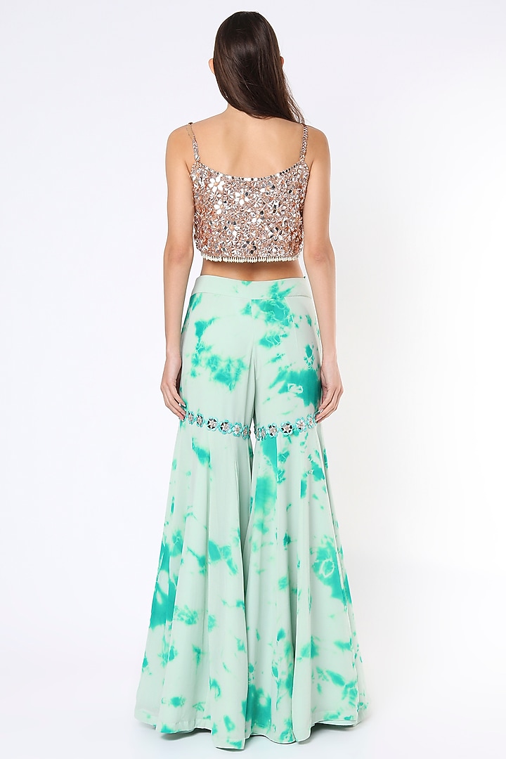 Mint Printed Gharara Set by Akanksha Gajria at Pernia's Pop Up Shop