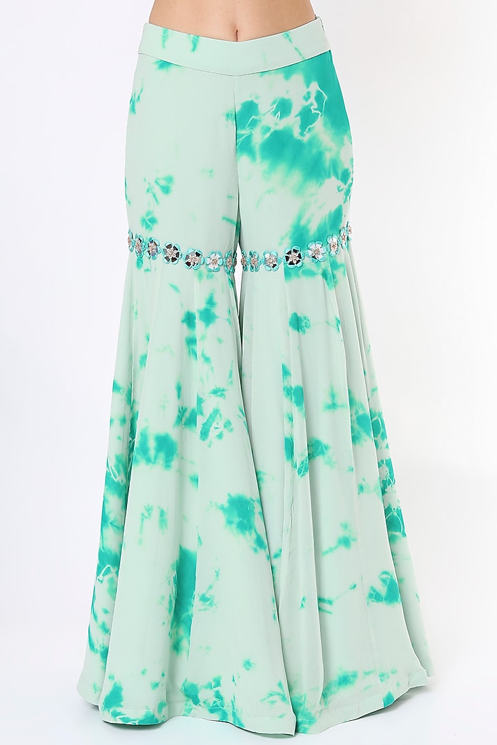 Mint Printed Gharara Set by Akanksha Gajria at Pernia's Pop Up Shop