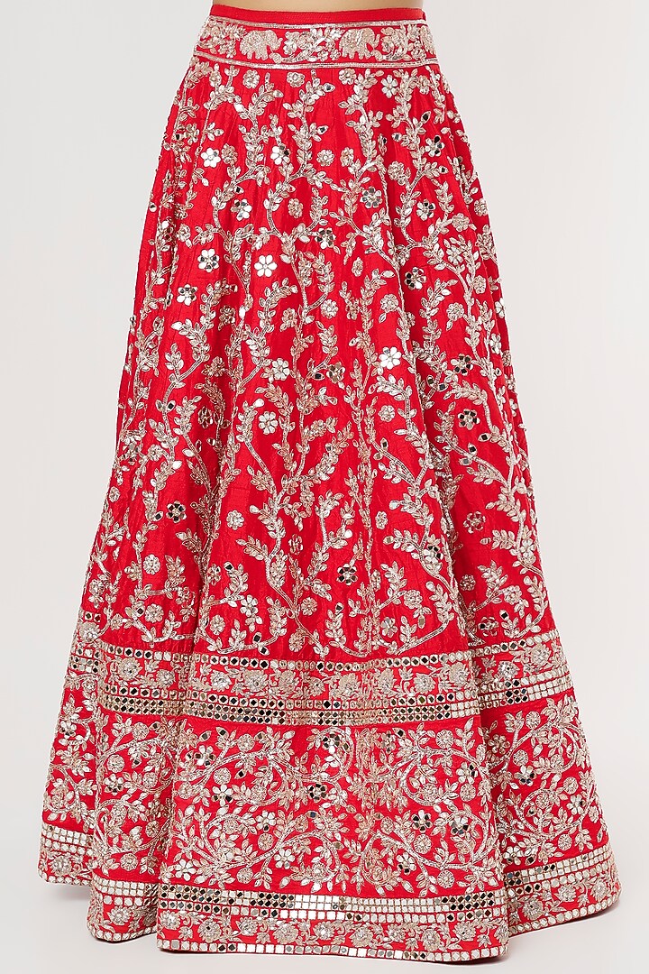 Red Embellished Bridal Lehenga Set by Akanksha Gajria at Pernia's Pop Up Shop