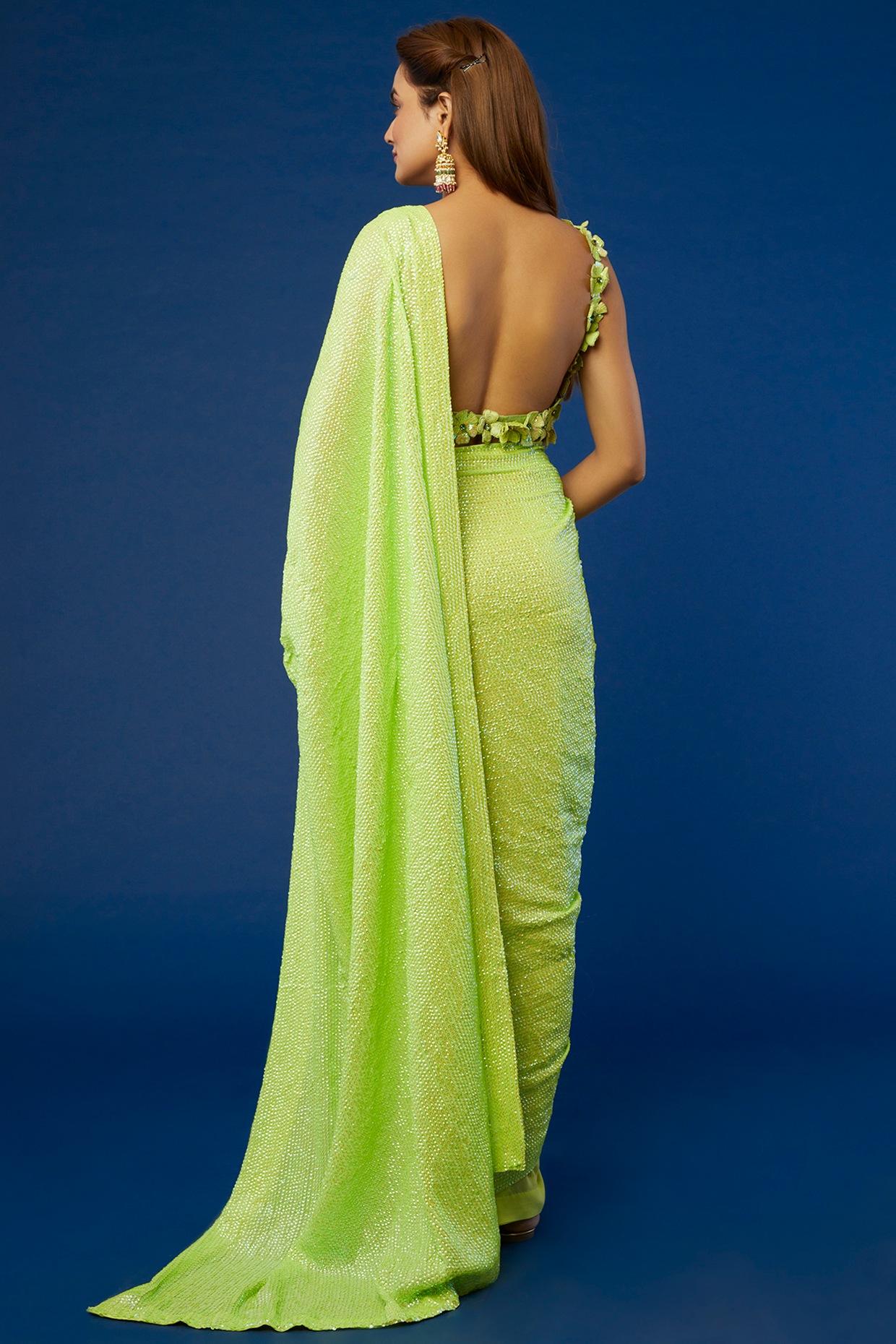 Lime Green Saree - Etsy