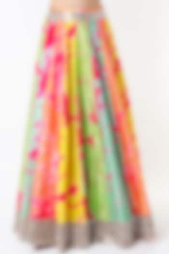 Multi Colored Embellished Tie-Dye Lehenga Set by Akanksha Gajria