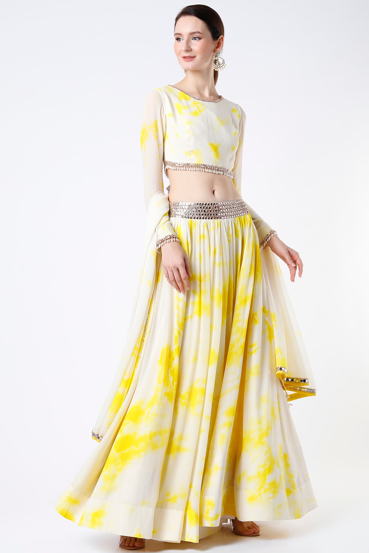 Buy online Women Tie & Dye Lehenga Choli With Dupatta Set from ethnic wear  for Women by Halfsareestudio for ₹3939 at 67% off | 2024 Limeroad.com