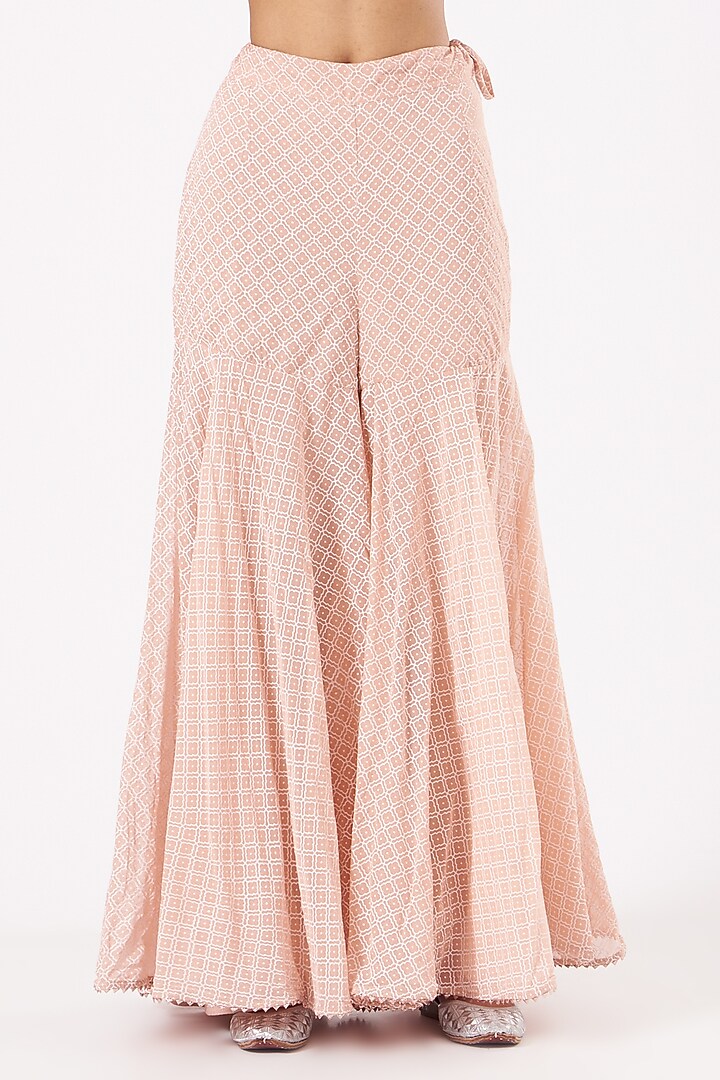 Nude Pink Georgette Gharara Set by Aksh at Pernia's Pop Up Shop