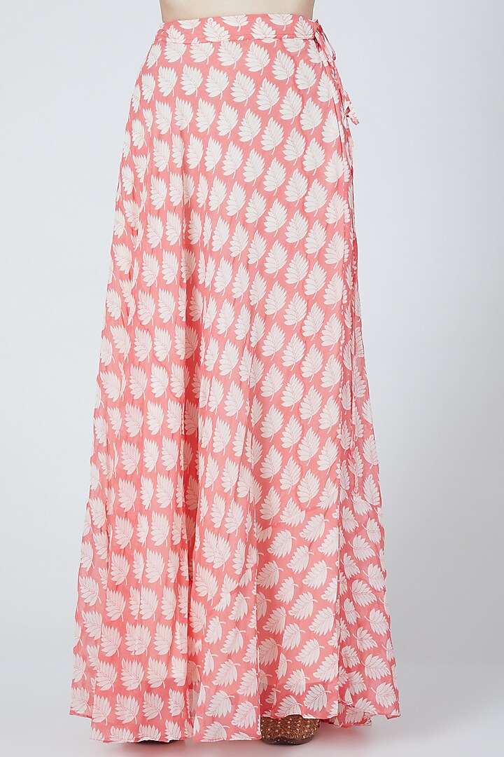Peach & White Printed Jacket Set by Aksh at Pernia's Pop Up Shop