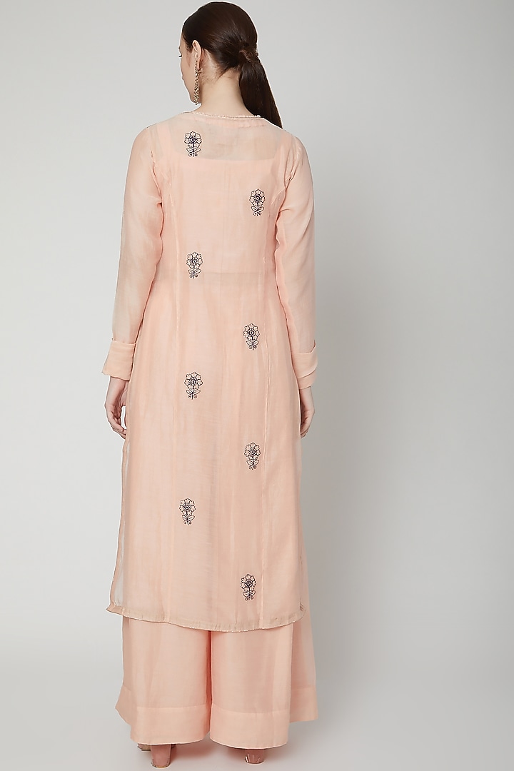 Blush Pink Embroidered Jacket Set by Aksh at Pernia's Pop Up Shop