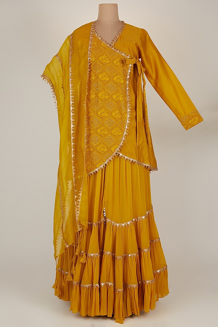 Mustard Cotton Gharara Set by Aksh at Pernia's Pop Up Shop