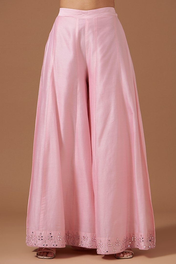 Pink Chanderi Embroidered Kurta Set by AKSHAT JAIN at Pernia's Pop Up Shop