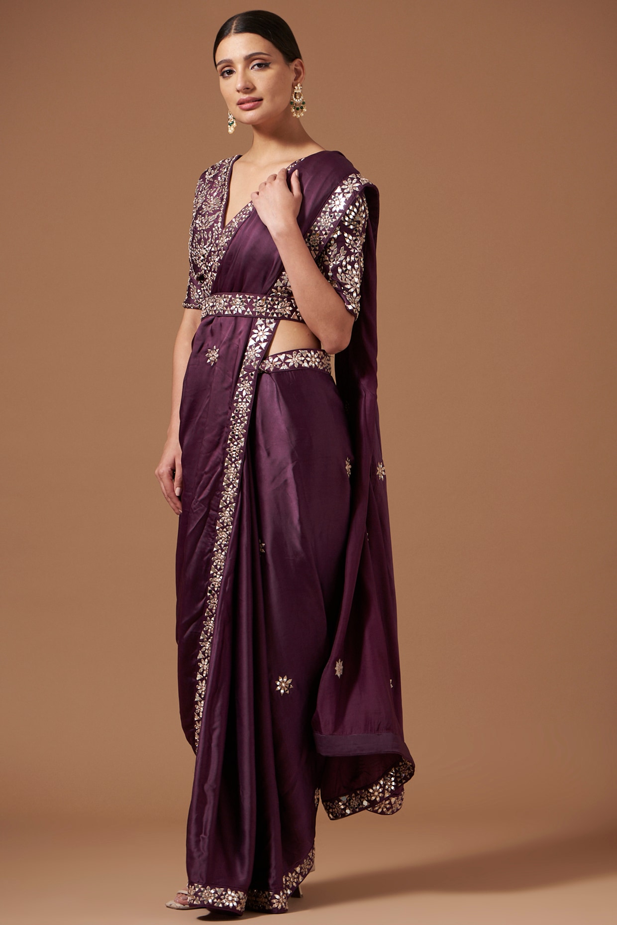 Festive, Party Wear, Traditional Purple and Violet color Georgette fabric  Saree : 1921183