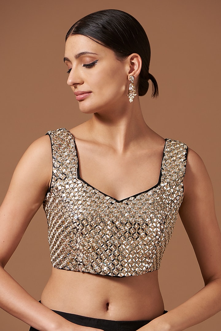 Black Chanderi Draped Wedding Saree Set by AKSHAT JAIN at Pernia's Pop Up Shop