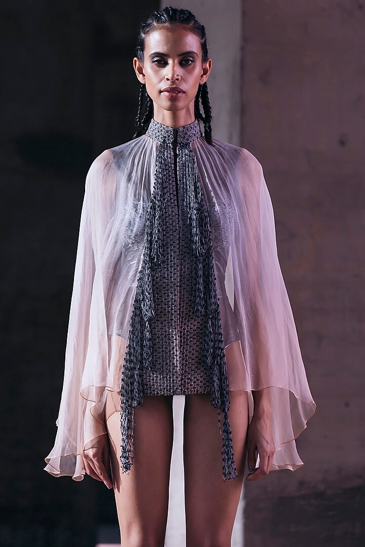 Rust & Purple Hand Embroidered Top by Akhl at Pernia's Pop Up Shop