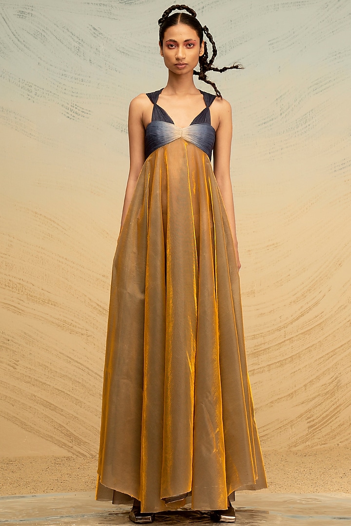Gold Lurex Tulle & Organza Dress by AKHL
