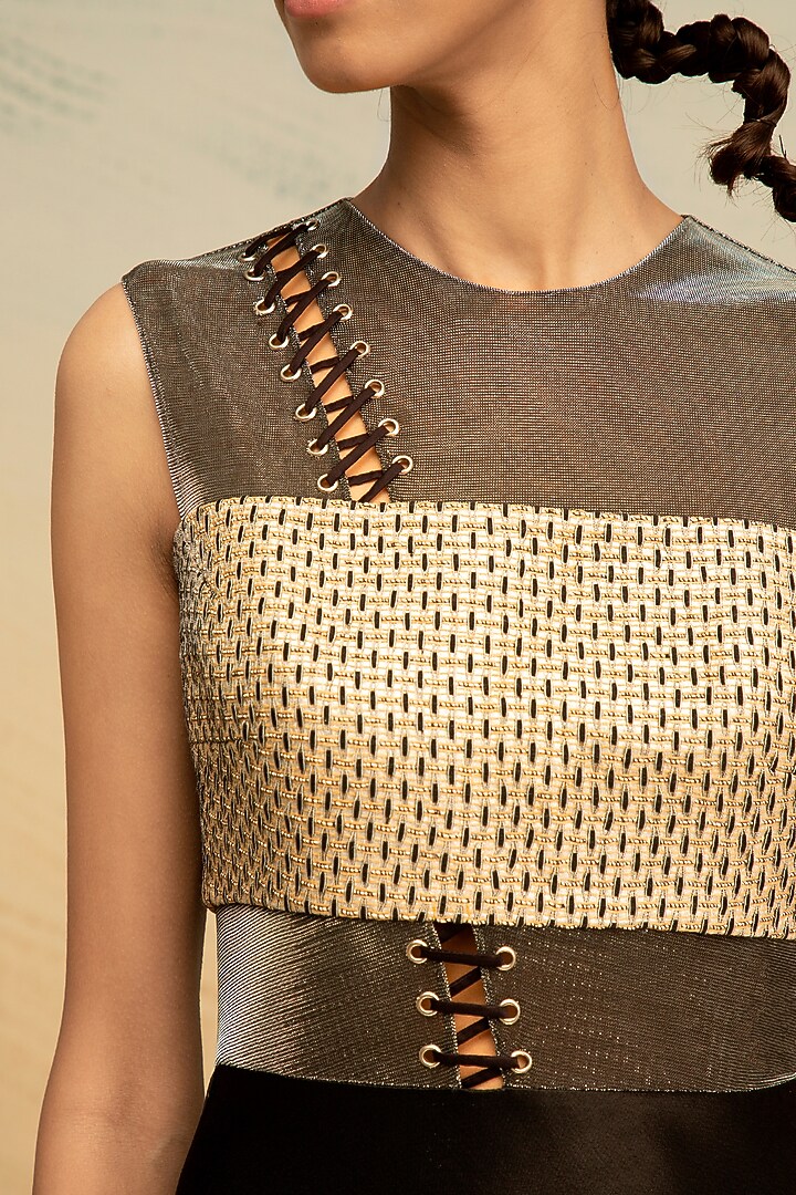 Black Angular Cocktail Dress by AKHL at Pernia's Pop Up Shop