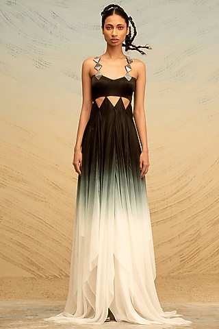 Black & White Gradient-Dyed Dress by Akhl