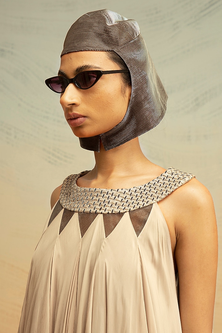Cobalt Blue & Grey Chiffon Maxi Vacation Dress by Akhl at Pernia's Pop Up Shop