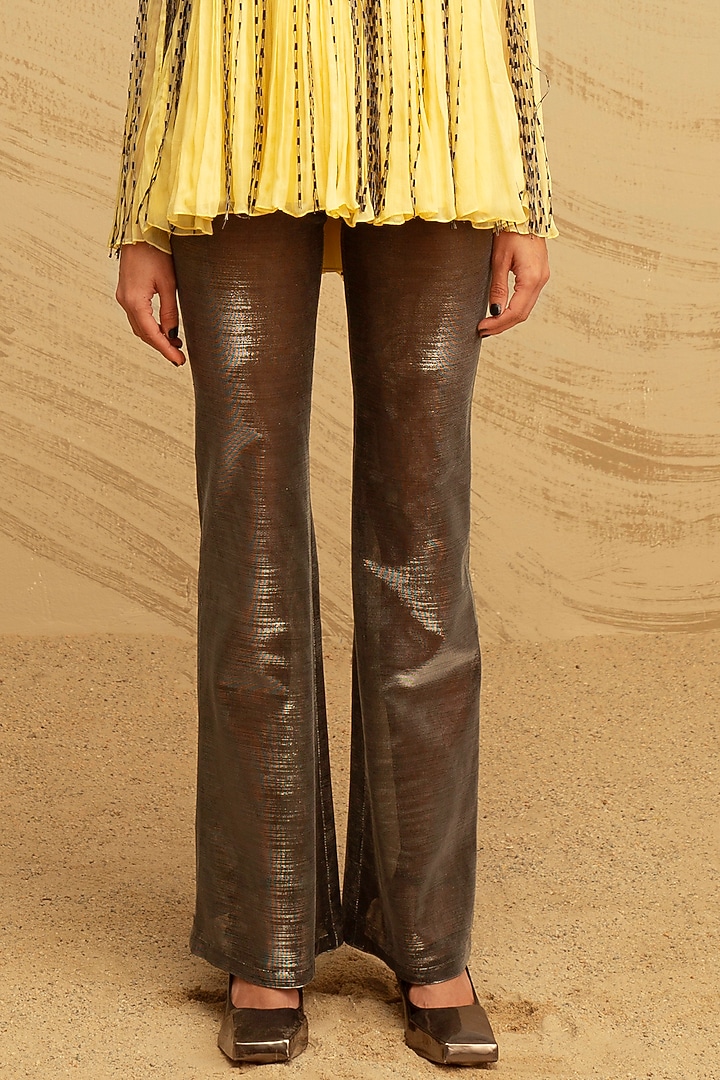 Silver Lurex Tulle Pants by Akhl at Pernia's Pop Up Shop