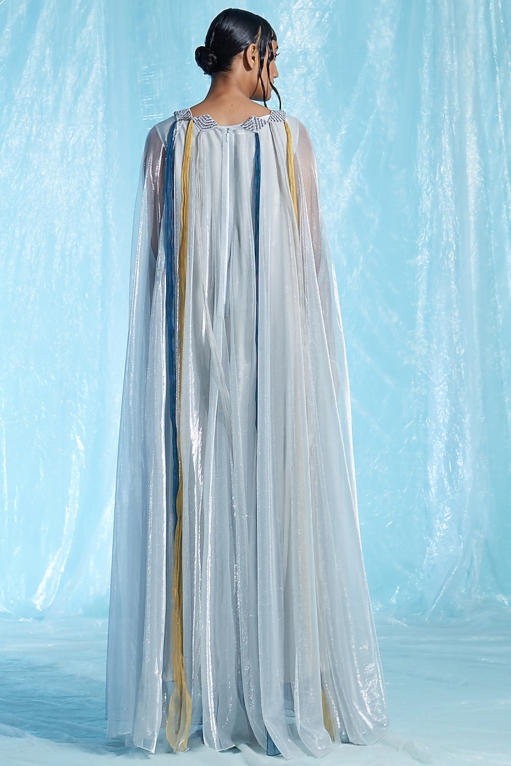 Multi-Colored Lurex Tulle Kaftan by Akhl at Pernia's Pop Up Shop