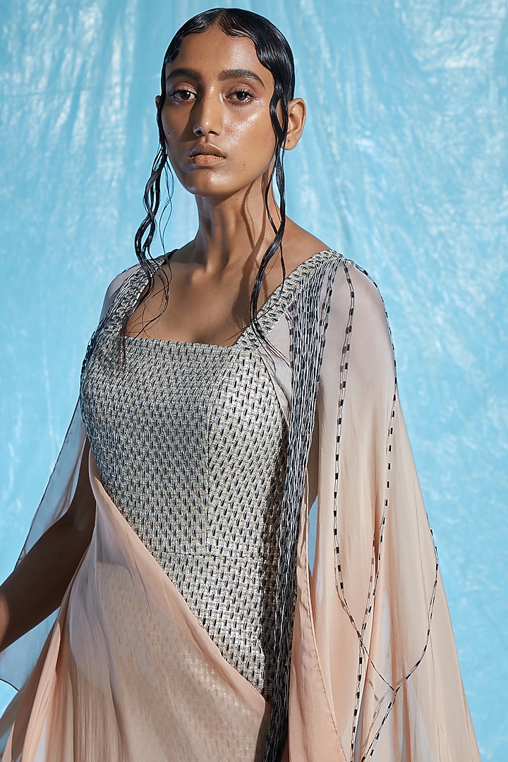 Multi-Colored Silk Raffia Party Wear Dress by Akhl at Pernia's Pop Up Shop