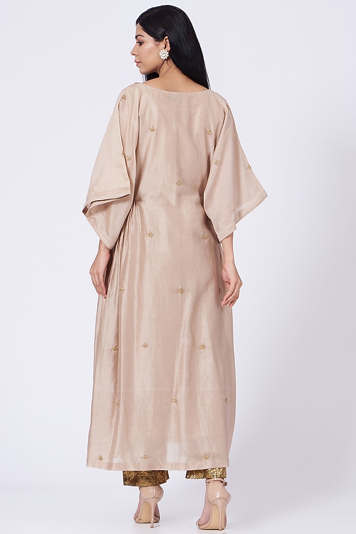 Gold Zardosi Embroidered Kaftan Kurta Set by Amrita KM at Pernia's Pop Up Shop
